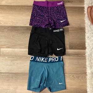 3 pairs Nike Pro Shorts